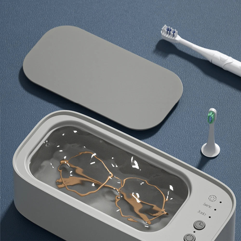 Clean-Care Machine - Higienizador Ultrassônico Portátil para Óculos, Relógios, Joias e Similares