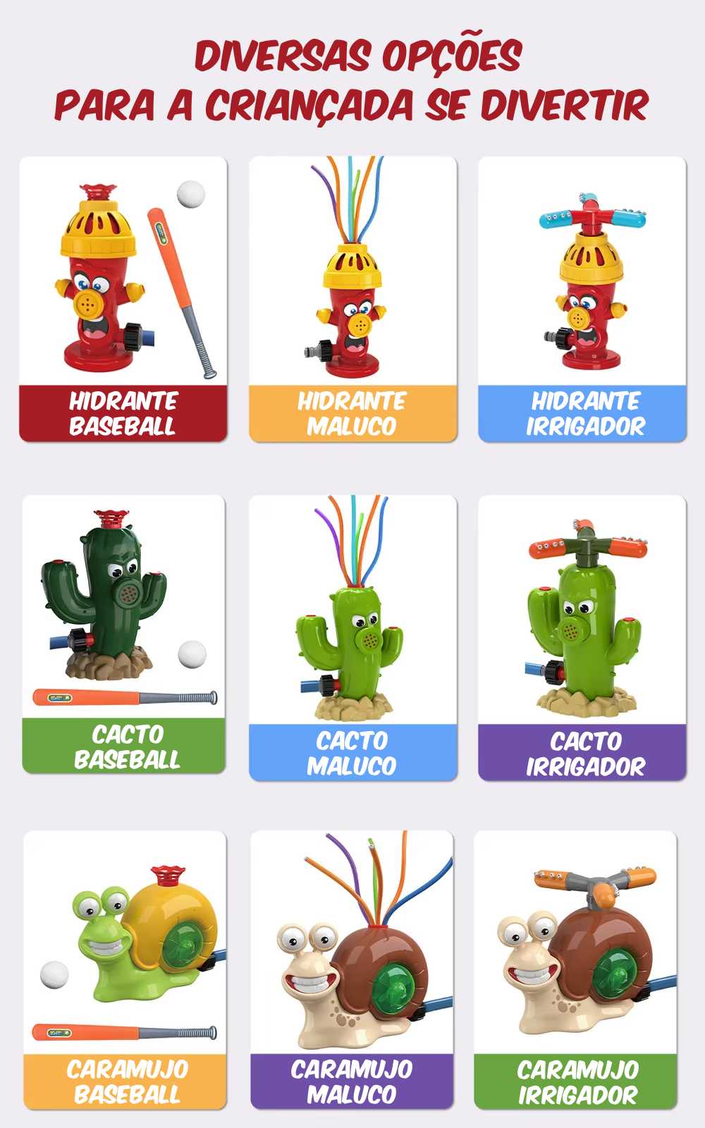 Coleção AquaGarden - Hidrante - Cacto - Caramujo - Polvo