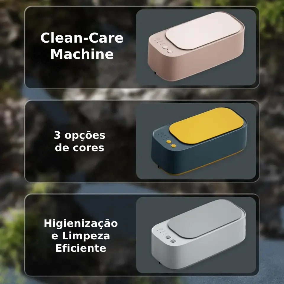 Clean-Care Machine - Higienizador Ultrassônico Portátil para Óculos, Relógios, Joias e Similares