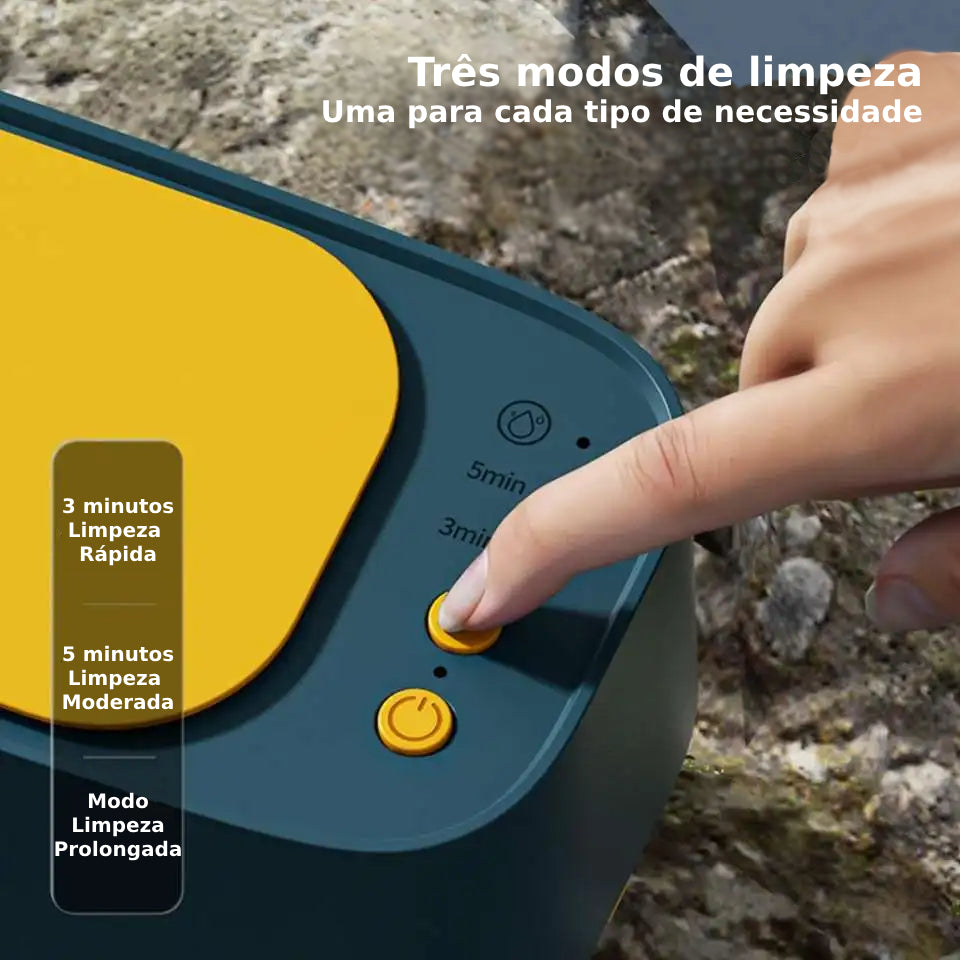 Clean-Care Machine - Higienizador Ultrassônico Portátil para Óculos, Relógios, Joias e Similares
