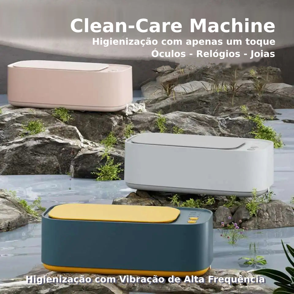 Clean-Care Machine - Higienizador Ultrassônico Portátil para Óculos, Relógios, Joias e Similares