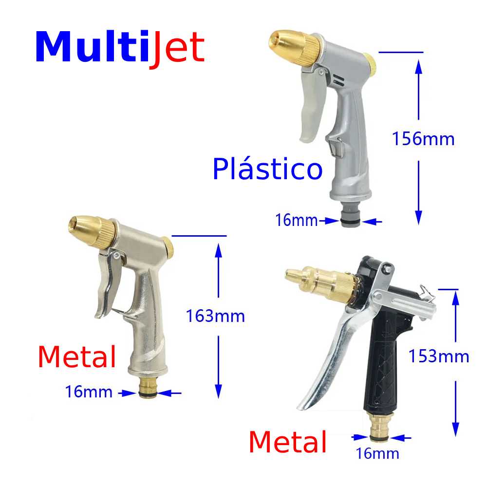 MultiJet Pistola Esguicho para mangueira de jardim e máquinas elétricas de alta pressão