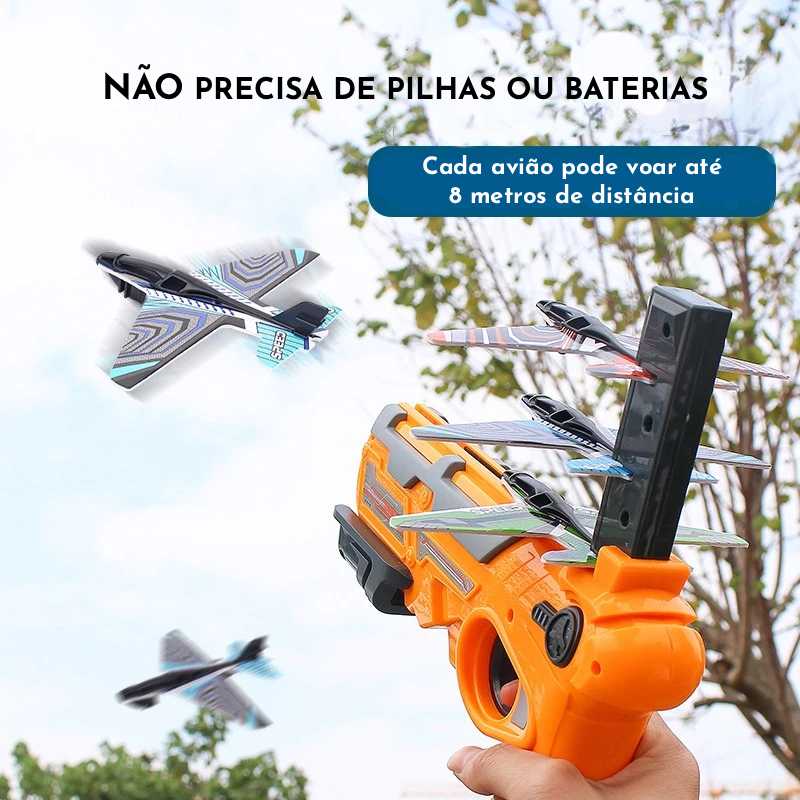 FlyPop - Pistola que Dispara Aviões de Espuma